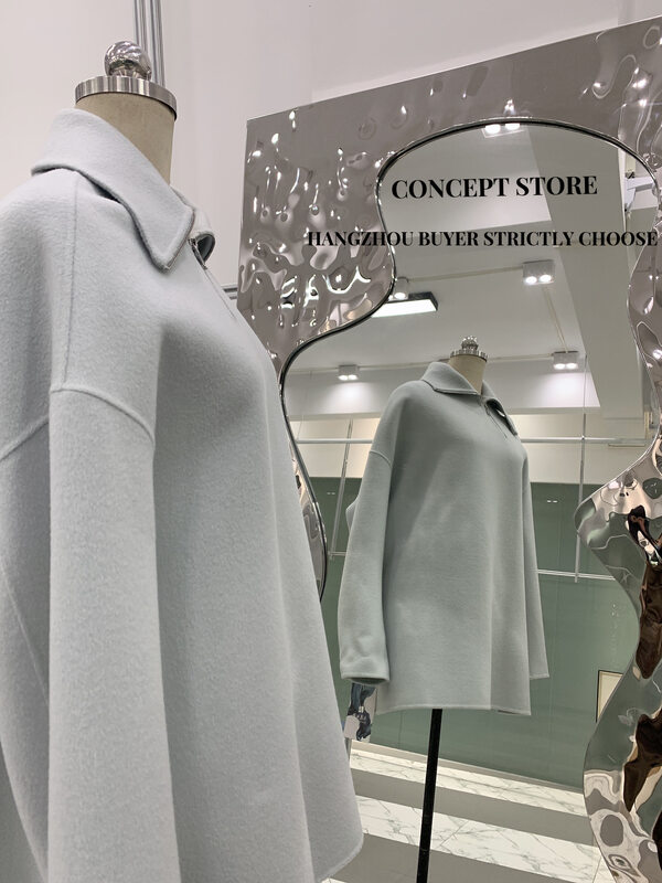 【Concept Store-Reverse】Korean Fashion Lapel Pullover Wool Jacket (Contains 90% Wool, 10% Cashmere) DMHS-99156# CHO
