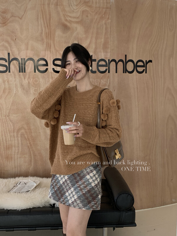 Autumn is new!【ONE TIME】Round neck solid color pullover sweater OT7181# JHY