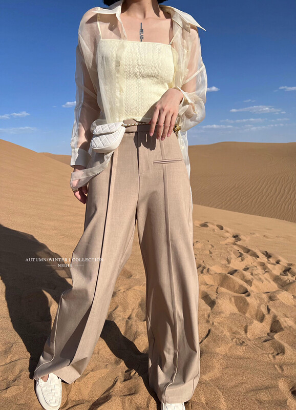 【NEIHE】Casual high waist straight trousers trousers trousers 88002# JHY