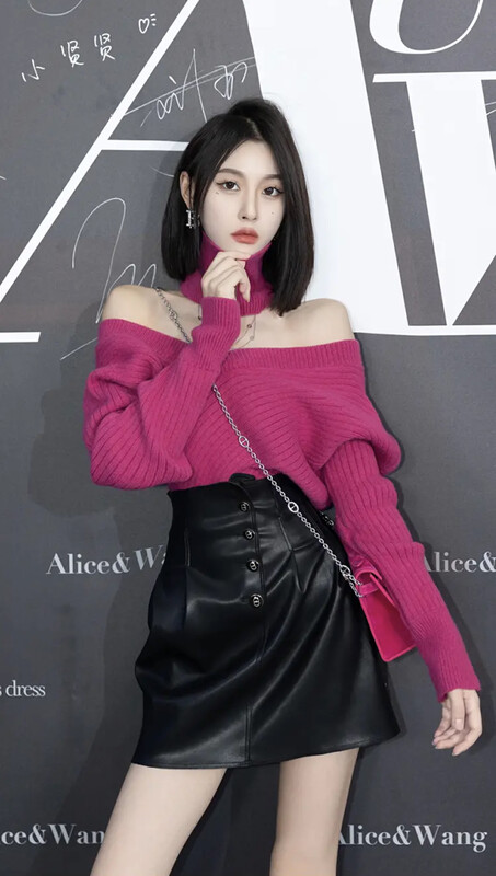 New in autumn!【SAVAGE】All-match solid color high-waisted irregular single-breasted skirt S1002# WPL