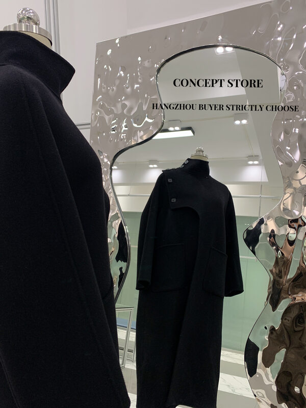 【Concept Store - Object Reverse】Long Temperament Premium Wool Jacket (Contains 90% Wool, 10% Cashmere) DMHS-8829# CHO