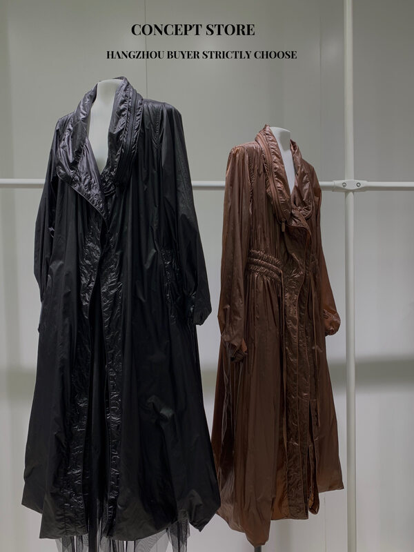 Autumn is new! [Concept Store - Object Reverse] Premium Solid Color Long Trench Coat ZSYL-561G698# CHO
