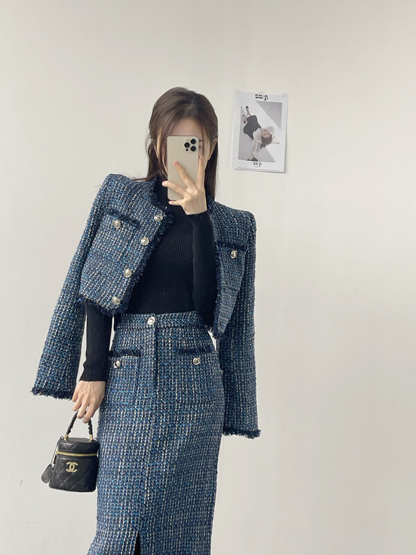 【MI2(N:AA)】Korean Long Sleeve Jacket + High Waist Slim Skirt Suit A3536# JJ