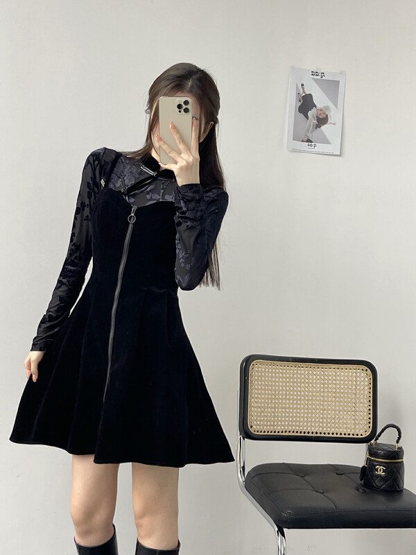 【MI2(N:AA)】Simple bottoming sweater + slim suspender dress suit A3525# JJ