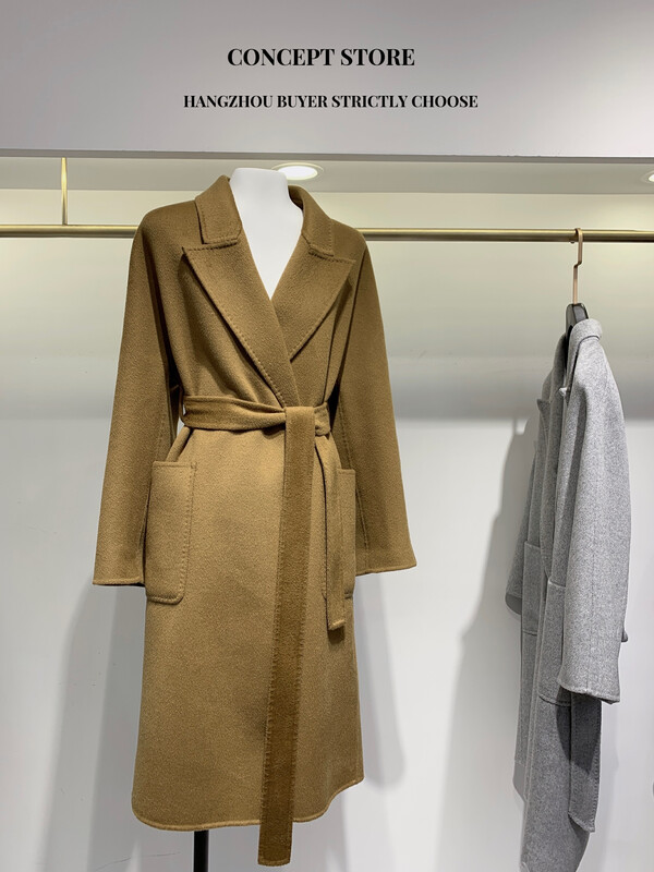 Autumn is new! [Concept Store - Object Reverse] Suit collar temperament long cashmere coat (with belt) (cashmere 25%) JSA-03468# CHO