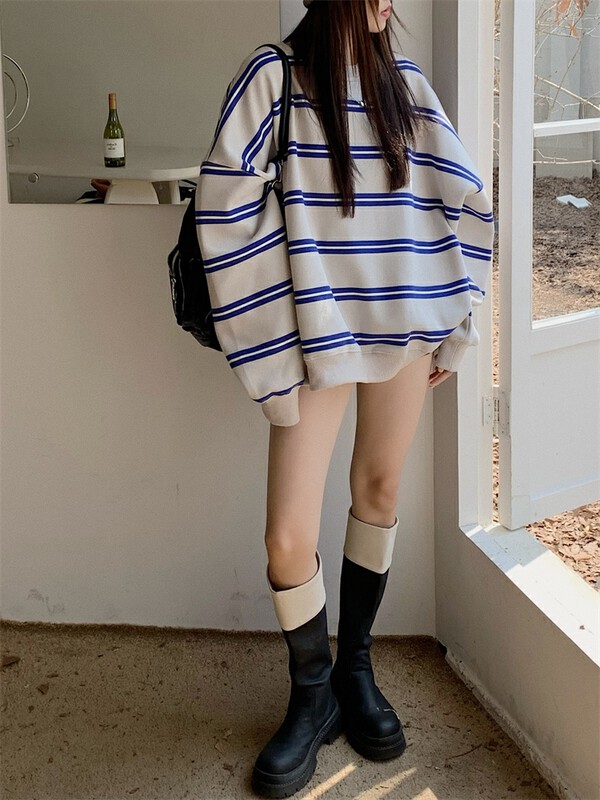New in winter! [Yi Kaoru] Loose and lazy pullover round neck retro sweater 0383# HYY