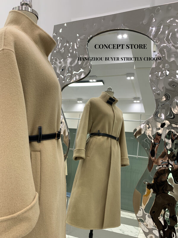 【Concept Store-Reverse】Korean Style Fashion Casual Wool Jacket (with Belt) (Contains 100% Wool) DMHS-99180# CHO