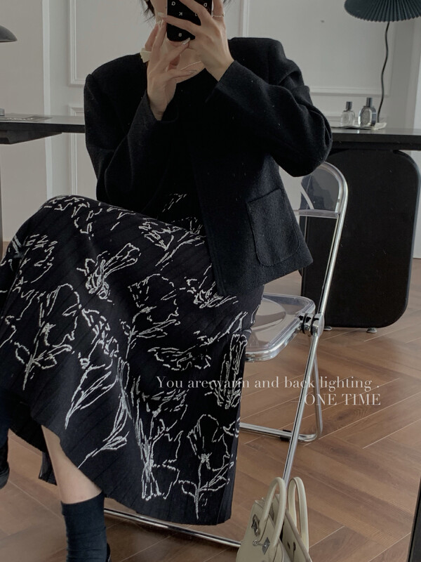 Autumn is new!【ONE TIME】High waist pleated temperament skirt OT7368# JHY