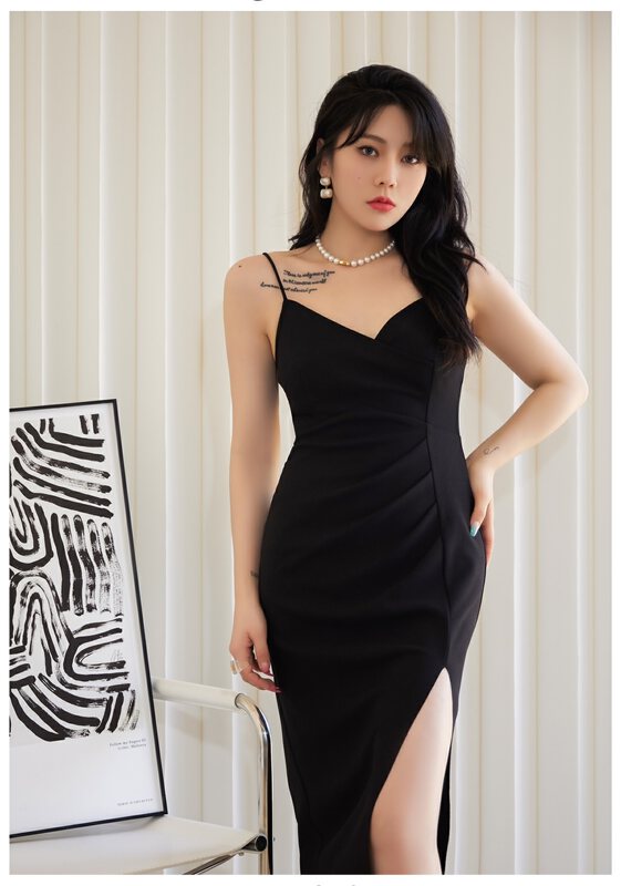 New in early autumn! [MI2 (N: AA)] Fashionable suspenders slim dress B6426# JJ