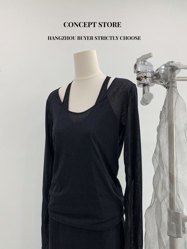 Autumn models are new! [Concept Store - Object Reverse] Two-piece small shirts with a sense of niche design AKI-915# CHO