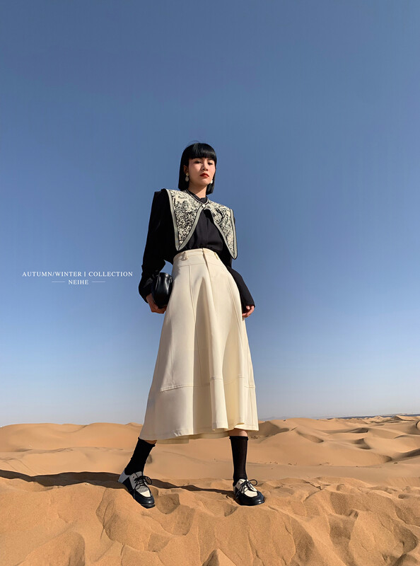 【NEIHE】High waist all-match long skirt 6002# JHY