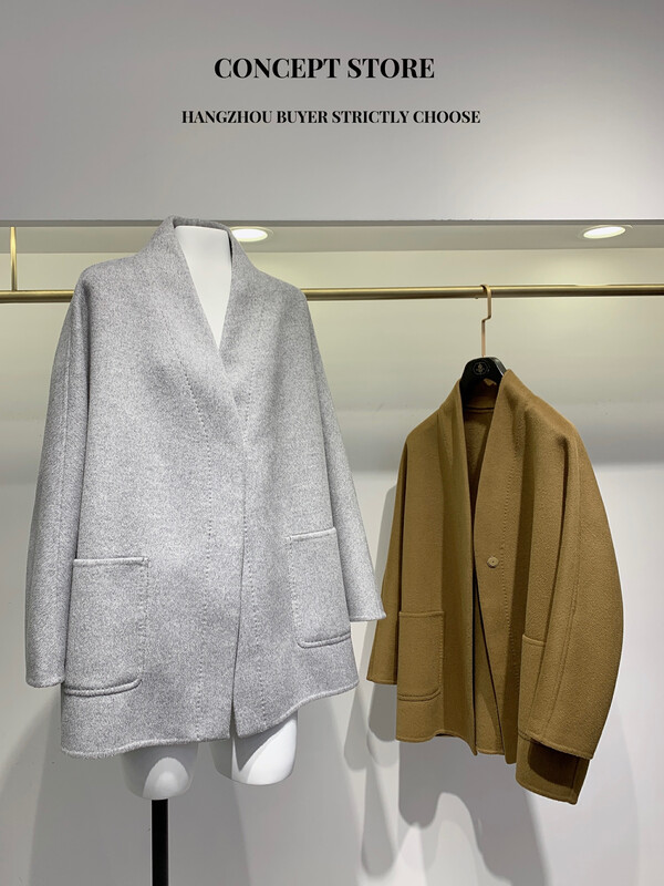 Autumn is new! [Concept Store-Reverse] V-Neck Pocket Cashmere Loose Wool Jacket (Cashmere 25%) JSA-28151# CHO