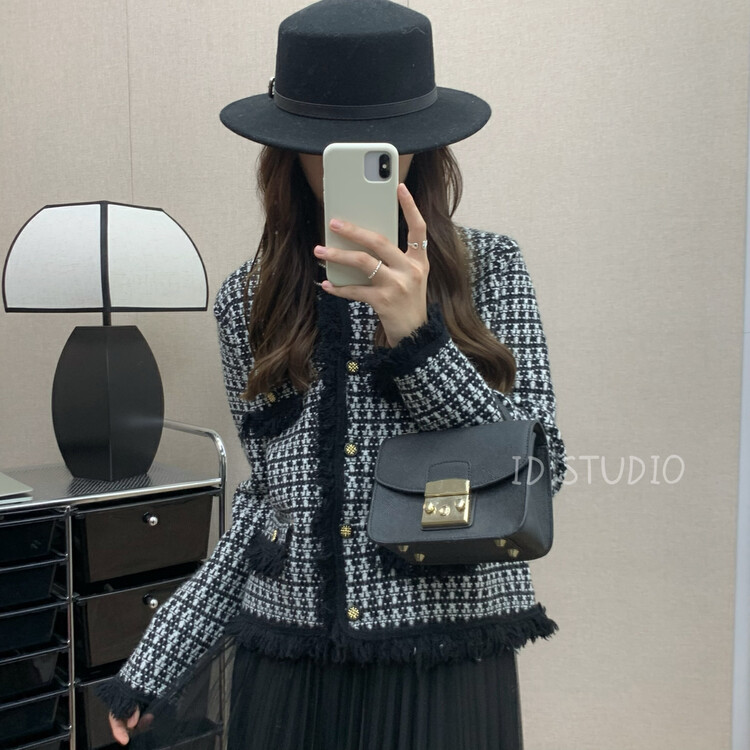 Autumn is new! [I-D] Korean version of the all-match temperament Xiaoxiang style tassel short coat 3199# L
