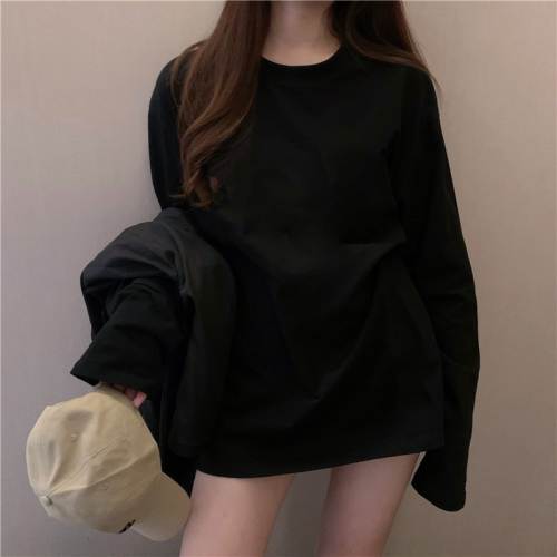 Official picture real price long-sleeved t-shirt women's 2022 spring and autumn all-match loose sweater inner bottoming shirt summer short-sleeved top