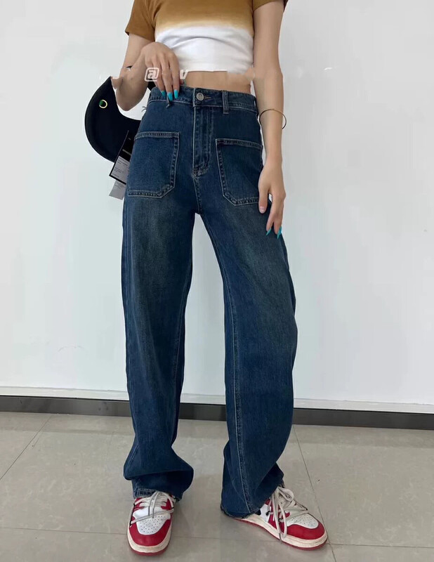 New in autumn!【LSJD】Stretch wide-leg mopping jeans 6120# WTT