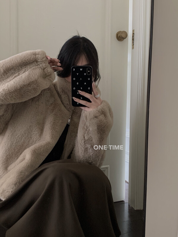 【ONE TIME】Plush Thick Plush Short Jacket KX1090# JHY