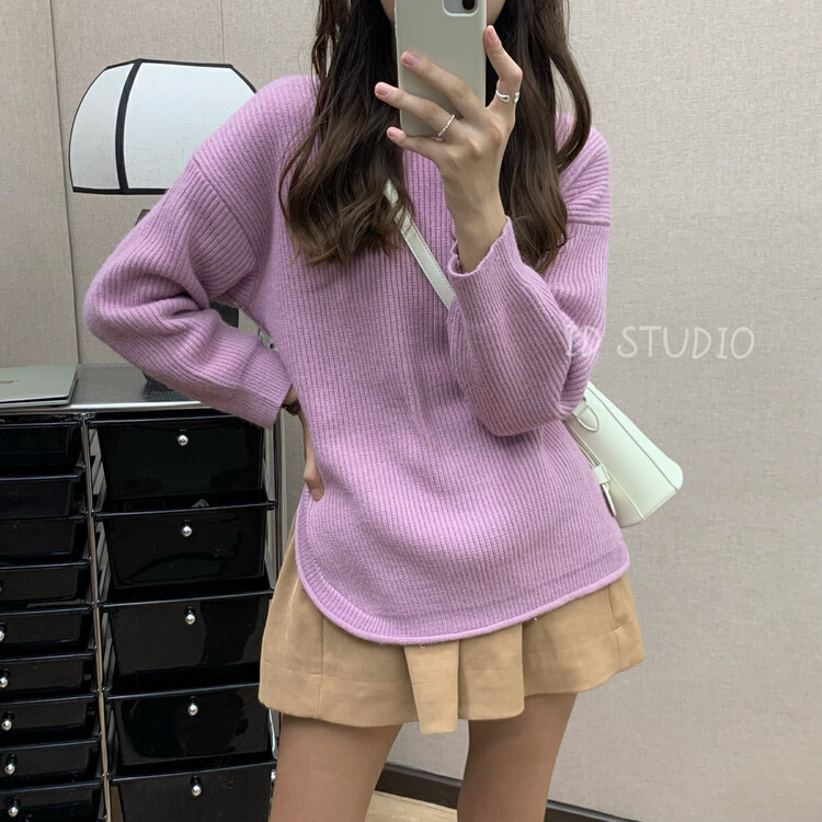 New for winter!  【I-D】Korean Style Loose Slit Thermal Sweater 3263# L