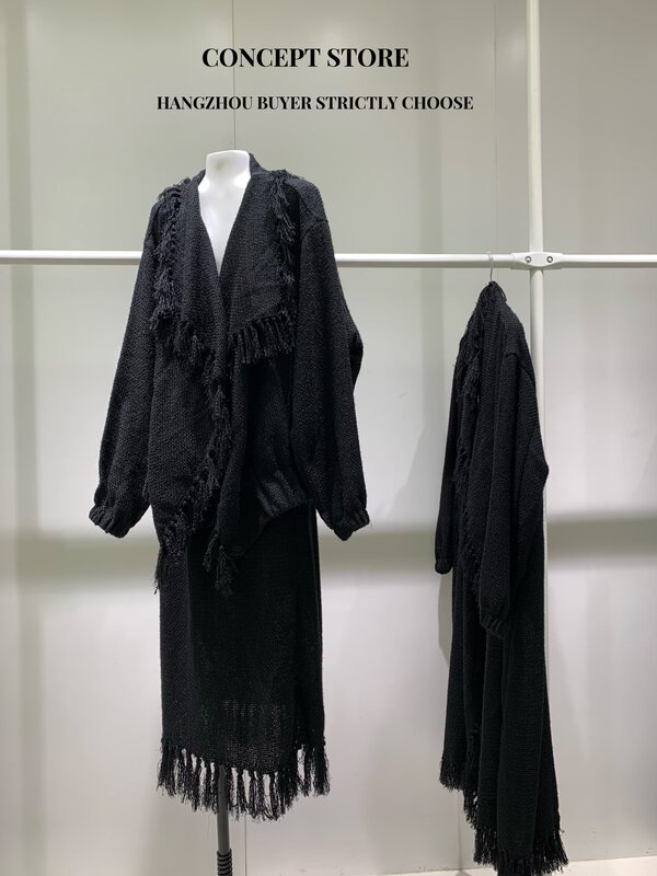 Autumn is new! [Concept Store - Object Reverse] Solid color cardigan mid-length knitted cardigan (including 50% wool) ZSYL-561G705# CHO