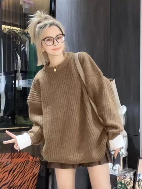 [Korean C Home] Round Neck Candy Color Neat Warm Sweater 0827# PCZ