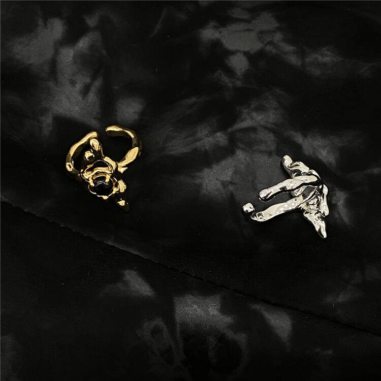[Concept Store-Reverse] Platinum Black Onyx Vintage Exquisite Ring (with Gift Box) XJJ-J0101-1# CHO