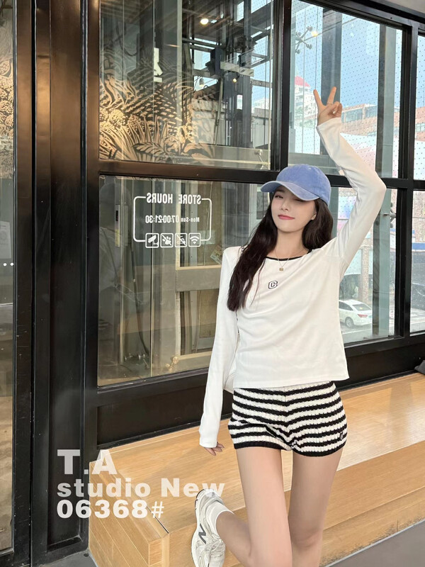 New in autumn! [TA+] C letter all-match long-sleeved bottoming shirt 5465# L