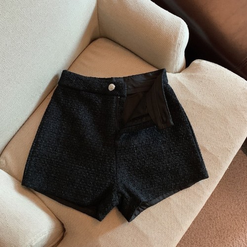 Real Price Autumn and Winter High Waist Small Fragrance Tweed Shorts Fashion Boots Pants