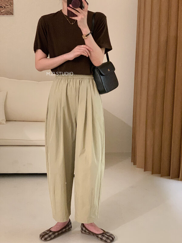 New in early autumn!【M.ZI STUDIO】Solid color fashion all-match casual pants 928# HBX