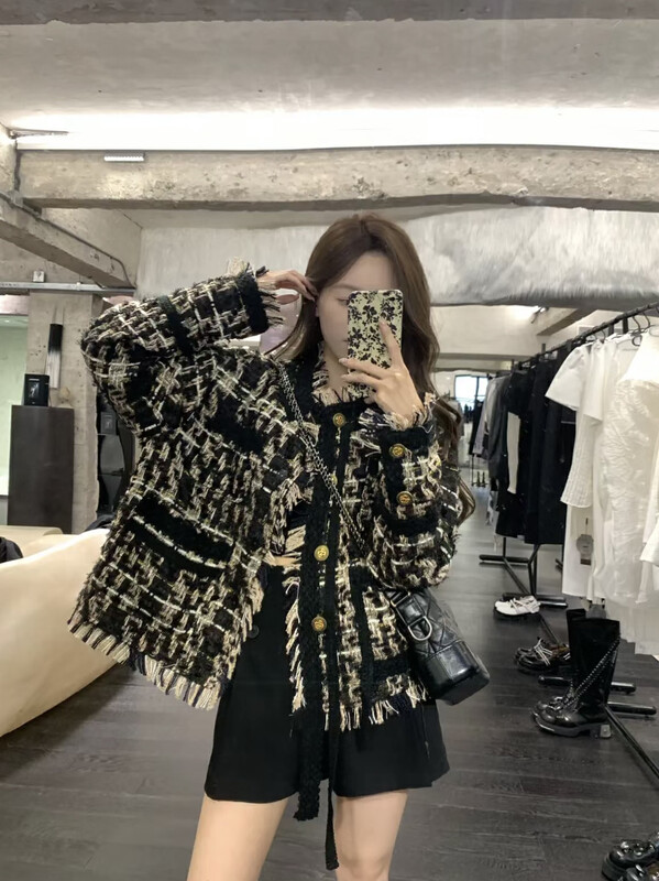 New in winter! [SAVAGE] Xiaoxiangfeng Heavy Industry Metal Woven Tassel High-quality Thickened Short Jacket S1019# WPL