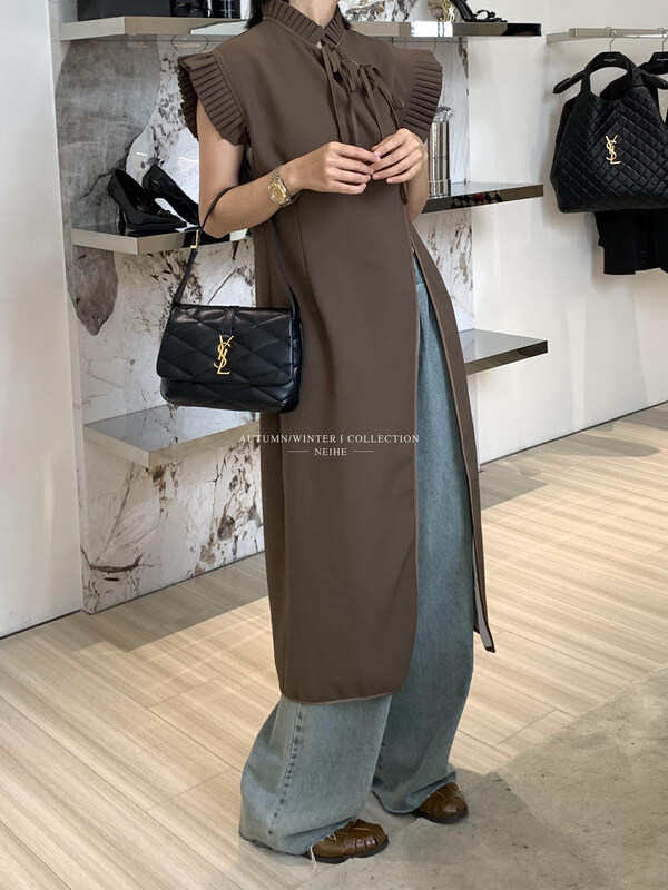 【NEIHE】Xiaofei Sleeve New Chinese Lace Up Improved Cheongsam Dress 6183# JHY