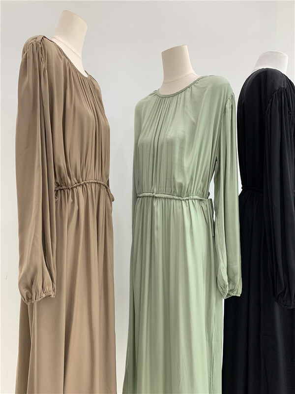 Autumn models are new! [Concept Store-Reverse] Satin Loose Solid Color Dress DVD-22FW020# CHO