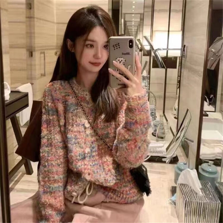New in autumn! [Korean C home] round neck color short warm sweater 0588# PCZ