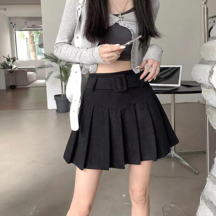 New in winter! [QUEEN QUEEN] Pleated Fashion Korean Skirt (with Belt) A99106# CL