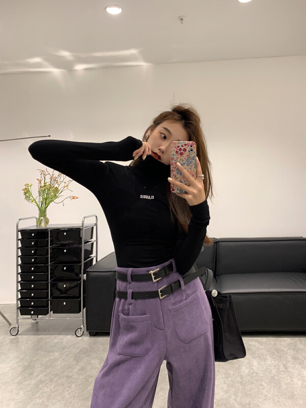 【VANESSA】Western style pile collar embroidered letter fleece sweater 8080# OZQ