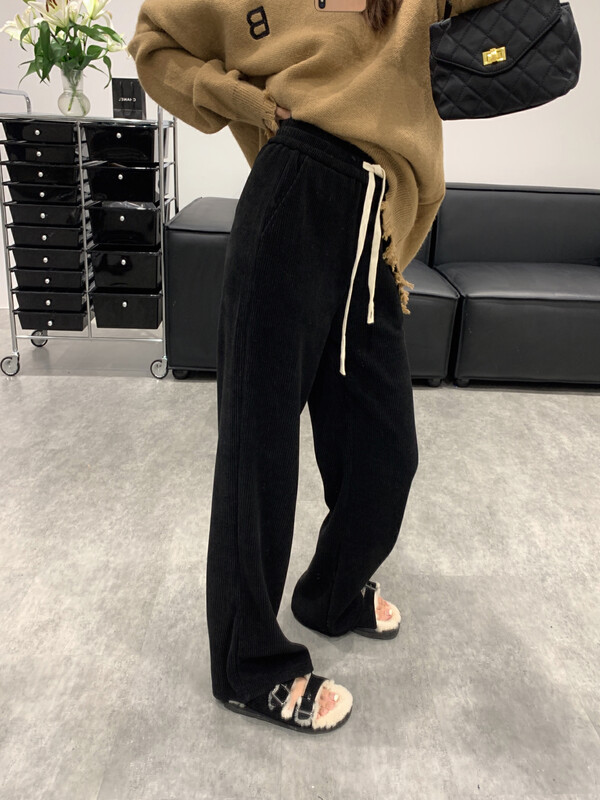 New in autumn! [VANESSA] Elastic waist loose wide leg casual pants 6887# OZQ