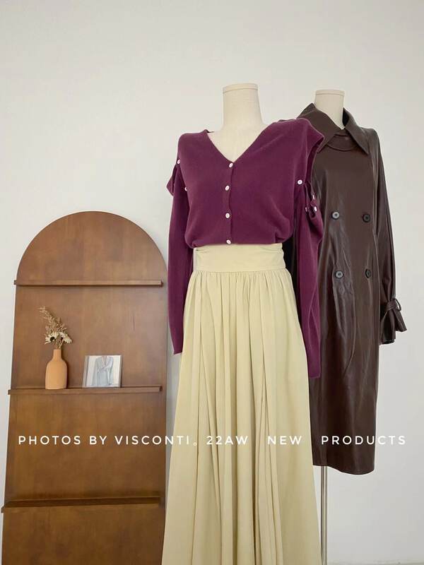 New in autumn! [C Ouni] Solid color high waist long skirt C822-2686231Q# GYJ