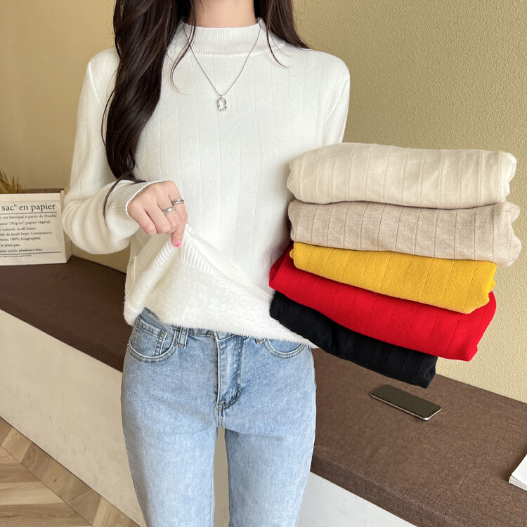 [Fat wife's house] Basic all-match warm and thick warm sweater 13022R# HBX