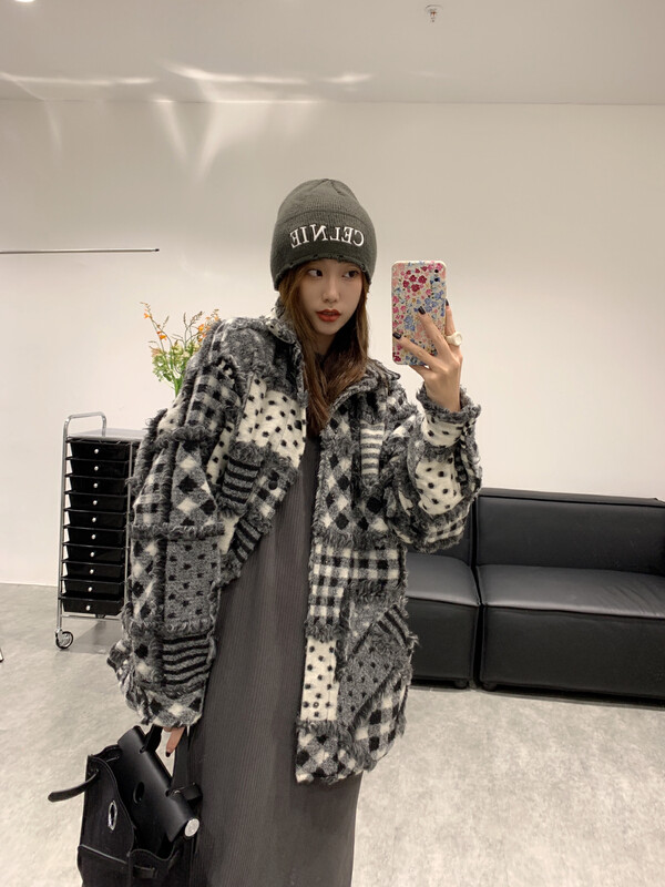 New in winter!【VANESSA】Fashion color matching temperament coat 8037# OZQ