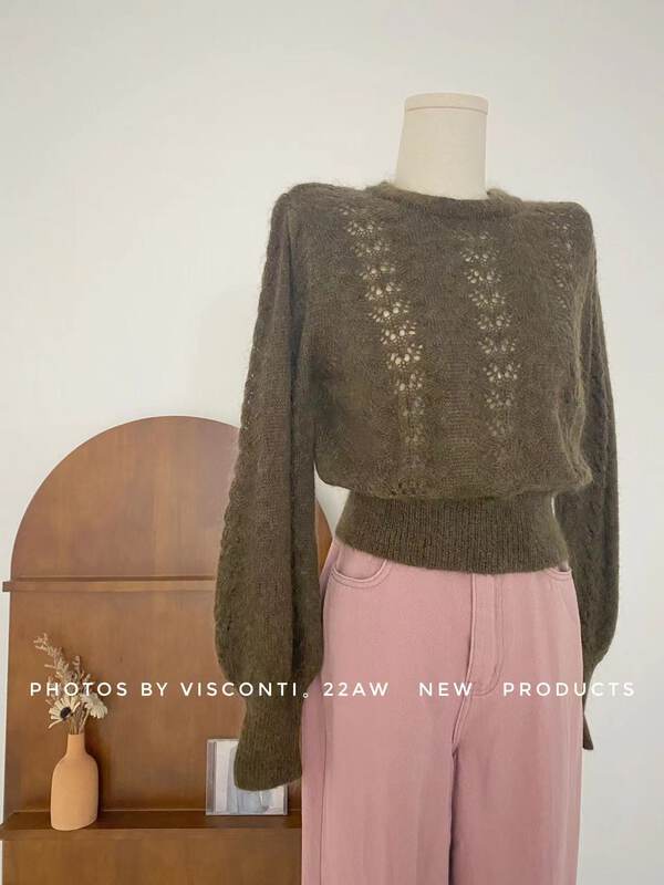 New in autumn! [C Ouni] Round neck loose all-match knitted sweater C815-NC2MA1276# GYJ