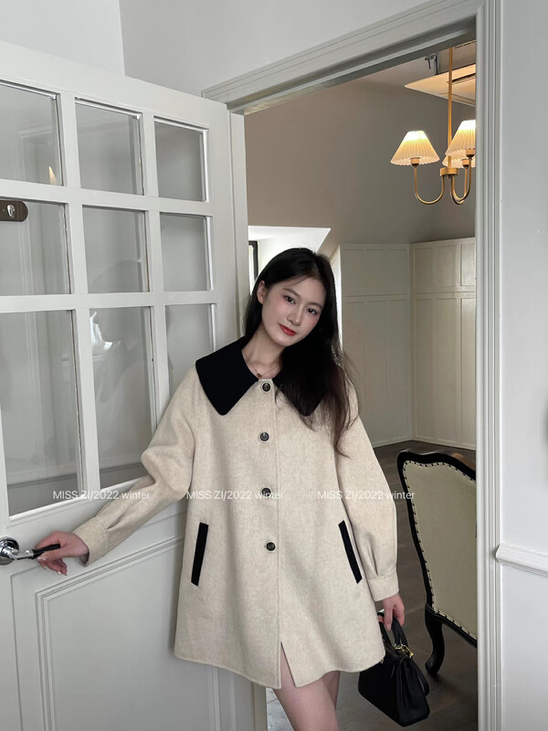 【MISS ZI】Winter Retro French Romantic Wool Jacket (100% Wool Content) 77503# CQW