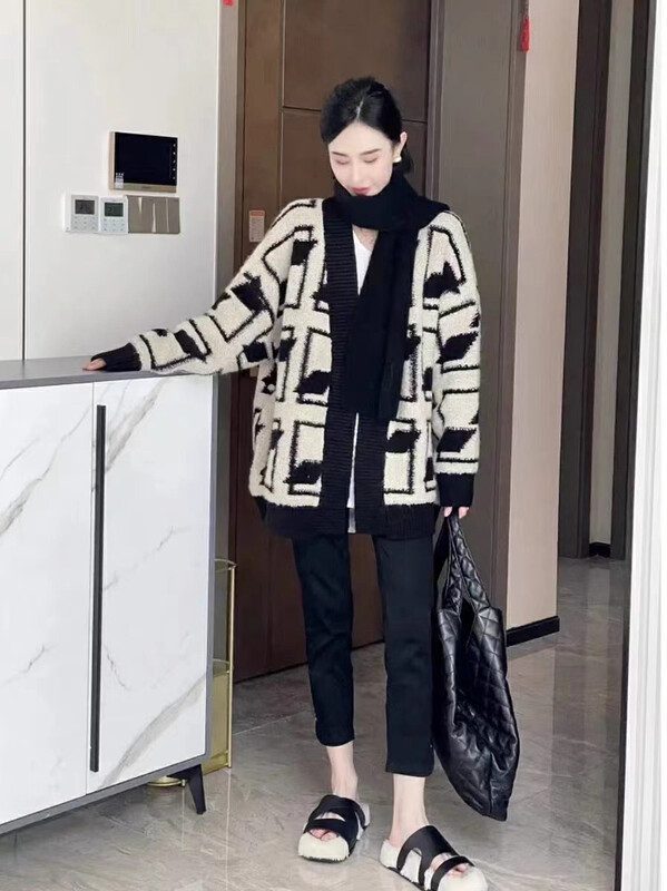 【F·P】Loose Colorblock Casual Warm Sweater YZ40FP# HBX