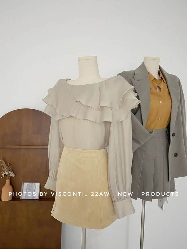Autumn is new! [C Ouni] Sweet and gentle all-match small shirt C815-NC2XA4047# GYJ