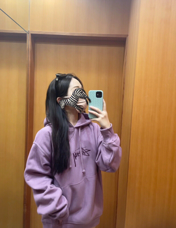 New in winter! [YT] Pink and purple embroidered hooded all-match sweater WY58194# PCZ