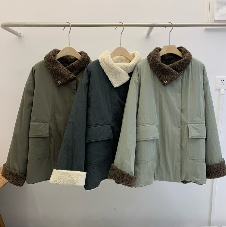 【SANBARA】Long Sleeve Stand Collar All-match Short Jacket 9858# LSW