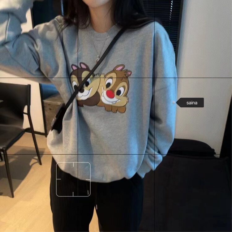 【SAINA FASHION】Cartoon print two squirrels simple and versatile sweater W1195# CLS