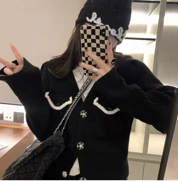 【F·P】French style small fragrance simple temperament color matching warm sweater A0303FP# HBX