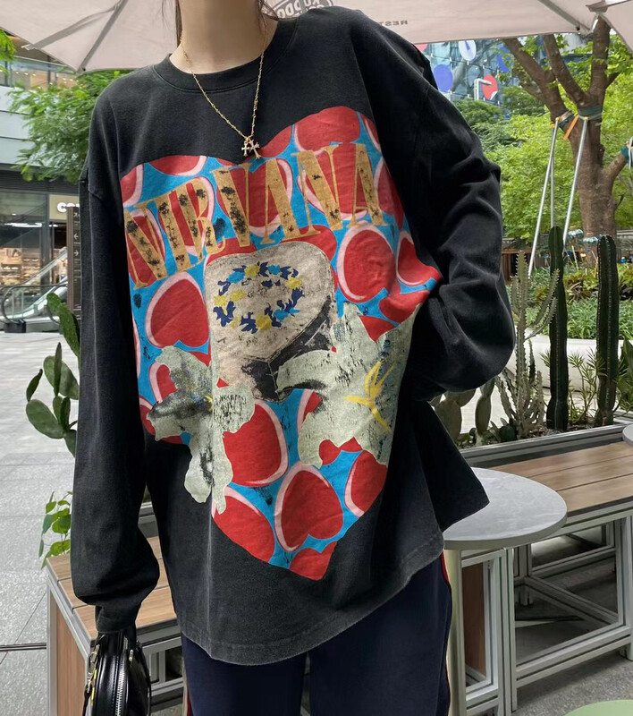 [YT] Washed Nirvana Heart Box Long Sleeve T-Shirt T51631# PCZ