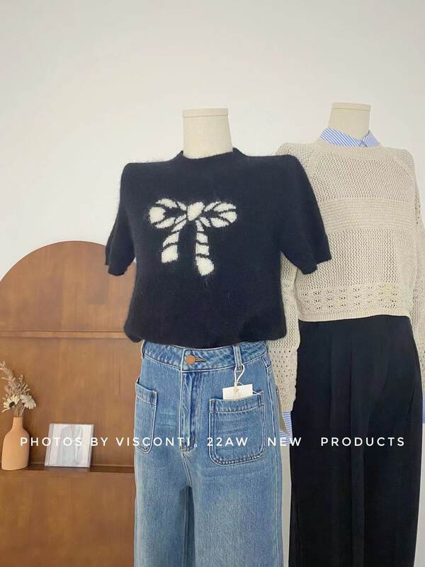 Autumn is new! [C O'Neill] Bow knot slimming all-match knitted sweater C520-M2762# GYJ
