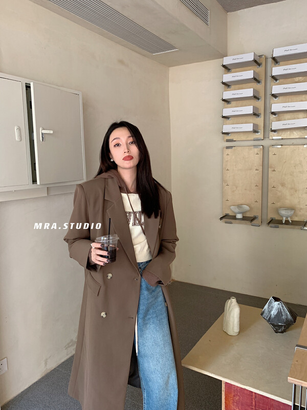 Original price 197.99! [MRA] Big-name fashion triangle long wide suit XJ2162