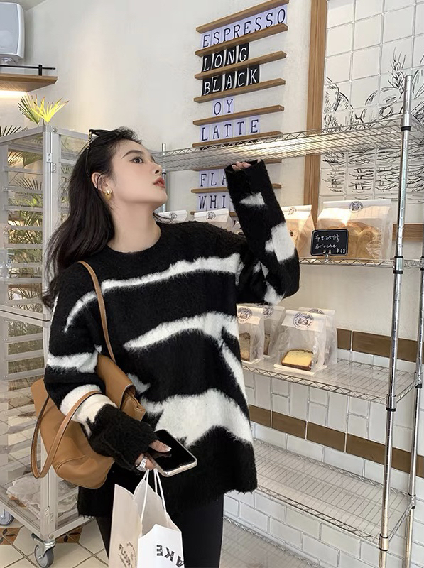 [Blue Show] Thickened and comfortable round neck pullover all-match knitted sweater 7843# LSW