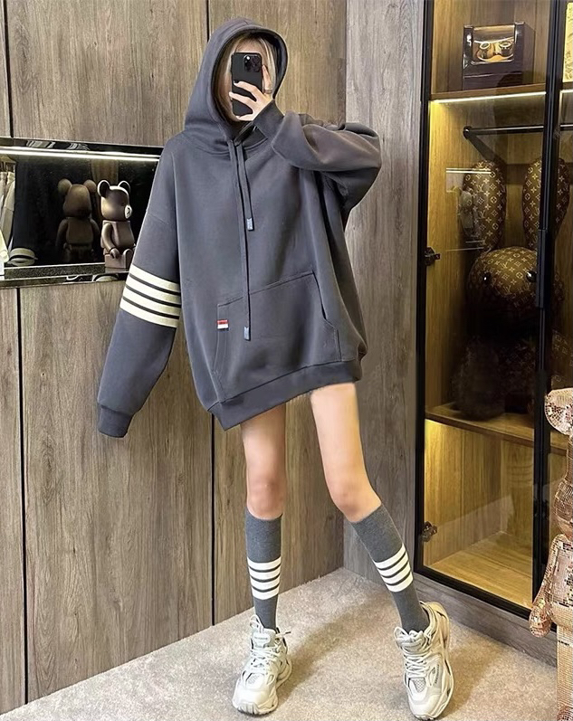 [Blue Show] Tide brand striped baby fleece hooded sweater 6291# LSW